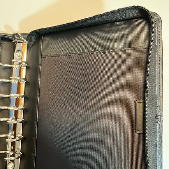 Franklin Covey Binder Full Zip Organizer Black Leather 10 x 8 - Picture 9 of 14